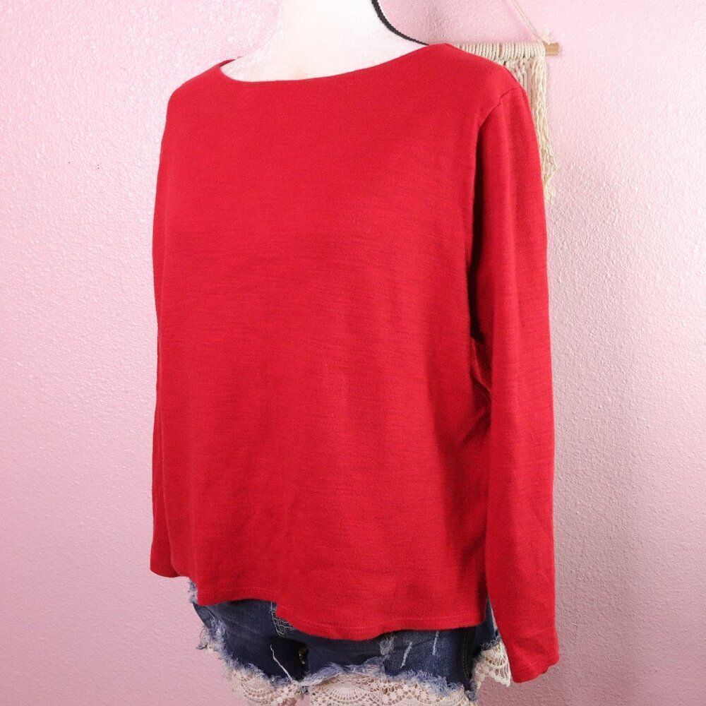J. Jill | Red Cotton Long Sleeve Top‎ Medium